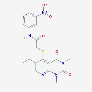 molecular formula C19H19N5O5S B6547997 2-({6-ethyl-1,3-dimethyl-2,4-dioxo-1H,2H,3H,4H-pyrido[2,3-d]pyrimidin-5-yl}sulfanyl)-N-(3-nitrophenyl)acetamide CAS No. 946277-59-4