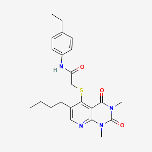 molecular formula C23H28N4O3S B6548023 2-({6-butyl-1,3-dimethyl-2,4-dioxo-1H,2H,3H,4H-pyrido[2,3-d]pyrimidin-5-yl}sulfanyl)-N-(4-ethylphenyl)acetamide CAS No. 946377-53-3