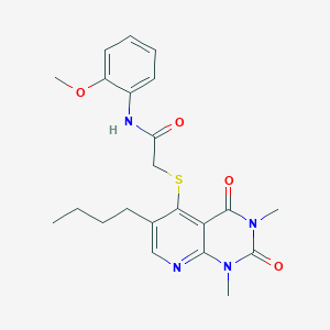 molecular formula C22H26N4O4S B6548031 2-({6-butyl-1,3-dimethyl-2,4-dioxo-1H,2H,3H,4H-pyrido[2,3-d]pyrimidin-5-yl}sulfanyl)-N-(2-methoxyphenyl)acetamide CAS No. 946238-72-8