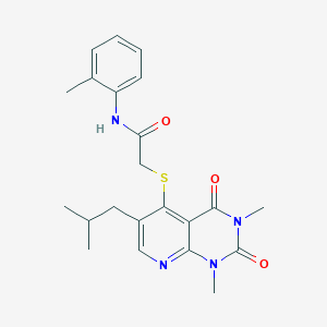 molecular formula C22H26N4O3S B6548054 2-{[1,3-dimethyl-6-(2-methylpropyl)-2,4-dioxo-1H,2H,3H,4H-pyrido[2,3-d]pyrimidin-5-yl]sulfanyl}-N-(2-methylphenyl)acetamide CAS No. 946378-32-1