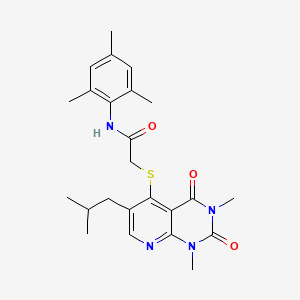 2-{[1,3-dimethyl-6-(2-methylpropyl)-2,4-dioxo-1H,2H,3H,4H-pyrido[2,3-d]pyrimidin-5-yl]sulfanyl}-N-(2,4,6-trimethylphenyl)acetamide