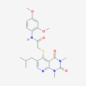 molecular formula C23H28N4O5S B6548102 N-(2,4-dimethoxyphenyl)-2-{[1,3-dimethyl-6-(2-methylpropyl)-2,4-dioxo-1H,2H,3H,4H-pyrido[2,3-d]pyrimidin-5-yl]sulfanyl}acetamide CAS No. 946311-17-7