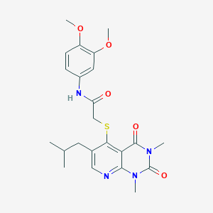 molecular formula C23H28N4O5S B6548106 N-(3,4-dimethoxyphenyl)-2-{[1,3-dimethyl-6-(2-methylpropyl)-2,4-dioxo-1H,2H,3H,4H-pyrido[2,3-d]pyrimidin-5-yl]sulfanyl}acetamide CAS No. 946239-56-1