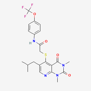 molecular formula C22H23F3N4O4S B6548113 2-{[1,3-dimethyl-6-(2-methylpropyl)-2,4-dioxo-1H,2H,3H,4H-pyrido[2,3-d]pyrimidin-5-yl]sulfanyl}-N-[4-(trifluoromethoxy)phenyl]acetamide CAS No. 946378-50-3