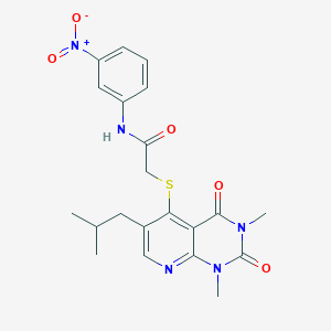 2-{[1,3-dimethyl-6-(2-methylpropyl)-2,4-dioxo-1H,2H,3H,4H-pyrido[2,3-d]pyrimidin-5-yl]sulfanyl}-N-(3-nitrophenyl)acetamide
