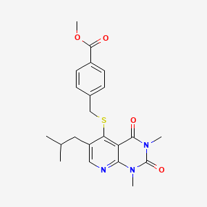 molecular formula C22H25N3O4S B6548163 methyl 4-({[1,3-dimethyl-6-(2-methylpropyl)-2,4-dioxo-1H,2H,3H,4H-pyrido[2,3-d]pyrimidin-5-yl]sulfanyl}methyl)benzoate CAS No. 946260-80-6