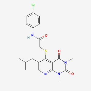 molecular formula C21H23ClN4O3S B6548166 N-(4-chlorophenyl)-2-{[1,3-dimethyl-6-(2-methylpropyl)-2,4-dioxo-1H,2H,3H,4H-pyrido[2,3-d]pyrimidin-5-yl]sulfanyl}acetamide CAS No. 946336-80-7