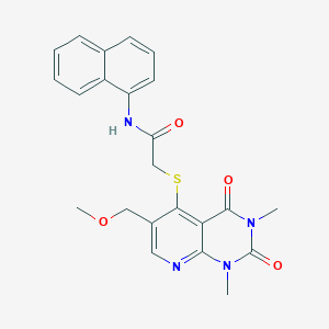 molecular formula C23H22N4O4S B6548174 2-{[6-(methoxymethyl)-1,3-dimethyl-2,4-dioxo-1H,2H,3H,4H-pyrido[2,3-d]pyrimidin-5-yl]sulfanyl}-N-(naphthalen-1-yl)acetamide CAS No. 946341-99-7