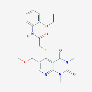 molecular formula C21H24N4O5S B6548182 N-(2-ethoxyphenyl)-2-{[6-(methoxymethyl)-1,3-dimethyl-2,4-dioxo-1H,2H,3H,4H-pyrido[2,3-d]pyrimidin-5-yl]sulfanyl}acetamide CAS No. 946342-14-9