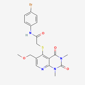 molecular formula C19H19BrN4O4S B6548239 N-(4-bromophenyl)-2-{[6-(methoxymethyl)-1,3-dimethyl-2,4-dioxo-1H,2H,3H,4H-pyrido[2,3-d]pyrimidin-5-yl]sulfanyl}acetamide CAS No. 946261-64-9