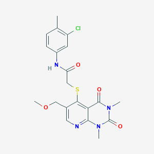 molecular formula C20H21ClN4O4S B6548243 N-(3-chloro-4-methylphenyl)-2-{[6-(methoxymethyl)-1,3-dimethyl-2,4-dioxo-1H,2H,3H,4H-pyrido[2,3-d]pyrimidin-5-yl]sulfanyl}acetamide CAS No. 946337-66-2