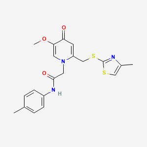 molecular formula C20H21N3O3S2 B6548260 2-(5-methoxy-2-{[(4-methyl-1,3-thiazol-2-yl)sulfanyl]methyl}-4-oxo-1,4-dihydropyridin-1-yl)-N-(4-methylphenyl)acetamide CAS No. 946227-64-1