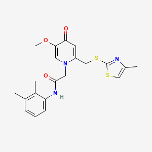 molecular formula C21H23N3O3S2 B6548264 N-(2,3-dimethylphenyl)-2-(5-methoxy-2-{[(4-methyl-1,3-thiazol-2-yl)sulfanyl]methyl}-4-oxo-1,4-dihydropyridin-1-yl)acetamide CAS No. 946338-02-9