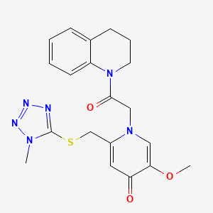 molecular formula C20H22N6O3S B6548315 5-methoxy-2-{[(1-methyl-1H-1,2,3,4-tetrazol-5-yl)sulfanyl]methyl}-1-[2-oxo-2-(1,2,3,4-tetrahydroquinolin-1-yl)ethyl]-1,4-dihydropyridin-4-one CAS No. 946343-24-4