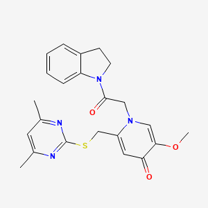 molecular formula C23H24N4O3S B6548344 1-[2-(2,3-dihydro-1H-indol-1-yl)-2-oxoethyl]-2-{[(4,6-dimethylpyrimidin-2-yl)sulfanyl]methyl}-5-methoxy-1,4-dihydropyridin-4-one CAS No. 946343-44-8
