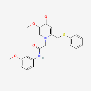 molecular formula C22H22N2O4S B6548351 2-{5-methoxy-4-oxo-2-[(phenylsulfanyl)methyl]-1,4-dihydropyridin-1-yl}-N-(3-methoxyphenyl)acetamide CAS No. 946343-68-6