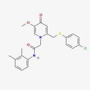 molecular formula C23H23ClN2O3S B6548355 2-(2-{[(4-chlorophenyl)sulfanyl]methyl}-5-methoxy-4-oxo-1,4-dihydropyridin-1-yl)-N-(2,3-dimethylphenyl)acetamide CAS No. 946343-80-2