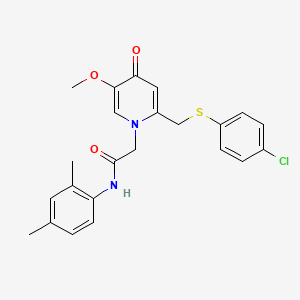 molecular formula C23H23ClN2O3S B6548360 2-(2-{[(4-chlorophenyl)sulfanyl]methyl}-5-methoxy-4-oxo-1,4-dihydropyridin-1-yl)-N-(2,4-dimethylphenyl)acetamide CAS No. 946338-84-7