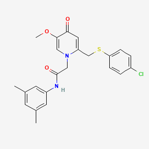 molecular formula C23H23ClN2O3S B6548366 2-(2-{[(4-chlorophenyl)sulfanyl]methyl}-5-methoxy-4-oxo-1,4-dihydropyridin-1-yl)-N-(3,5-dimethylphenyl)acetamide CAS No. 946262-89-1