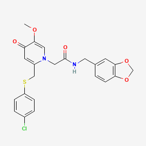 molecular formula C23H21ClN2O5S B6548383 N-[(2H-1,3-benzodioxol-5-yl)methyl]-2-(2-{[(4-chlorophenyl)sulfanyl]methyl}-5-methoxy-4-oxo-1,4-dihydropyridin-1-yl)acetamide CAS No. 946263-01-0