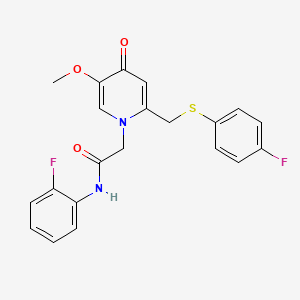 molecular formula C21H18F2N2O3S B6548400 N-(2-fluorophenyl)-2-(2-{[(4-fluorophenyl)sulfanyl]methyl}-5-methoxy-4-oxo-1,4-dihydropyridin-1-yl)acetamide CAS No. 946263-07-6