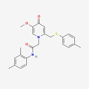 molecular formula C24H26N2O3S B6548401 N-(2,4-dimethylphenyl)-2-(5-methoxy-2-{[(4-methylphenyl)sulfanyl]methyl}-4-oxo-1,4-dihydropyridin-1-yl)acetamide CAS No. 946344-16-7