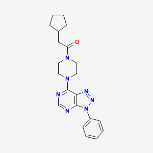 molecular formula C21H25N7O B6548410 2-cyclopentyl-1-(4-{3-phenyl-3H-[1,2,3]triazolo[4,5-d]pyrimidin-7-yl}piperazin-1-yl)ethan-1-one CAS No. 946339-50-0