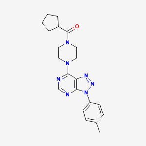 molecular formula C21H25N7O B6548442 1-cyclopentanecarbonyl-4-[3-(4-methylphenyl)-3H-[1,2,3]triazolo[4,5-d]pyrimidin-7-yl]piperazine CAS No. 946263-58-7