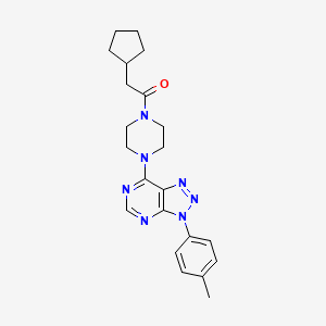 molecular formula C22H27N7O B6548454 2-cyclopentyl-1-{4-[3-(4-methylphenyl)-3H-[1,2,3]triazolo[4,5-d]pyrimidin-7-yl]piperazin-1-yl}ethan-1-one CAS No. 946344-59-8