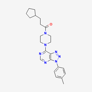molecular formula C23H29N7O B6548456 3-cyclopentyl-1-{4-[3-(4-methylphenyl)-3H-[1,2,3]triazolo[4,5-d]pyrimidin-7-yl]piperazin-1-yl}propan-1-one CAS No. 946263-62-3