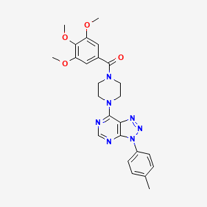 molecular formula C25H27N7O4 B6548468 1-[3-(4-methylphenyl)-3H-[1,2,3]triazolo[4,5-d]pyrimidin-7-yl]-4-(3,4,5-trimethoxybenzoyl)piperazine CAS No. 946344-67-8