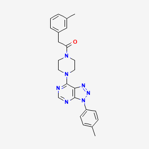 molecular formula C24H25N7O B6548473 2-(3-methylphenyl)-1-{4-[3-(4-methylphenyl)-3H-[1,2,3]triazolo[4,5-d]pyrimidin-7-yl]piperazin-1-yl}ethan-1-one CAS No. 946229-37-4
