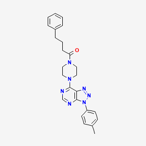molecular formula C25H27N7O B6548478 1-{4-[3-(4-methylphenyl)-3H-[1,2,3]triazolo[4,5-d]pyrimidin-7-yl]piperazin-1-yl}-4-phenylbutan-1-one CAS No. 946263-74-7