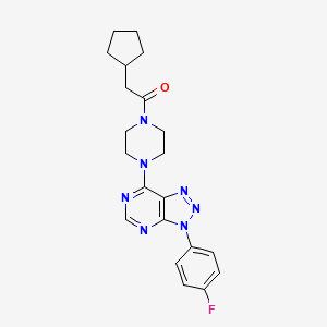 molecular formula C21H24FN7O B6548485 2-cyclopentyl-1-{4-[3-(4-fluorophenyl)-3H-[1,2,3]triazolo[4,5-d]pyrimidin-7-yl]piperazin-1-yl}ethan-1-one CAS No. 946263-78-1
