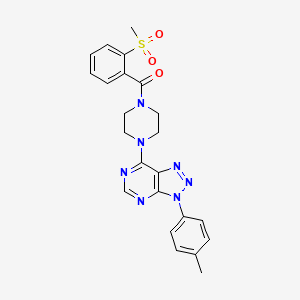 molecular formula C23H23N7O3S B6548493 1-(2-methanesulfonylbenzoyl)-4-[3-(4-methylphenyl)-3H-[1,2,3]triazolo[4,5-d]pyrimidin-7-yl]piperazine CAS No. 946339-86-2