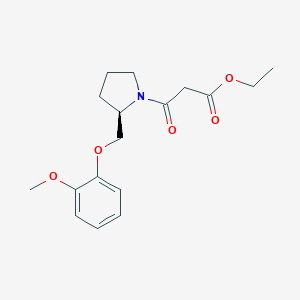 B065485 1-Pyrrolidinepropanoic acid, 2-((2-methoxyphenoxy)methyl)-beta-oxo-, ethyl ester, (R)- CAS No. 161364-85-8