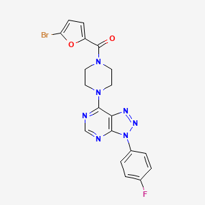 molecular formula C19H15BrFN7O2 B6548500 1-(5-bromofuran-2-carbonyl)-4-[3-(4-fluorophenyl)-3H-[1,2,3]triazolo[4,5-d]pyrimidin-7-yl]piperazine CAS No. 946314-20-1