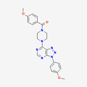 molecular formula C23H23N7O3 B6548526 1-(4-methoxybenzoyl)-4-[3-(4-methoxyphenyl)-3H-[1,2,3]triazolo[4,5-d]pyrimidin-7-yl]piperazine CAS No. 946314-56-3