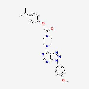 molecular formula C26H29N7O3 B6548561 1-{4-[3-(4-methoxyphenyl)-3H-[1,2,3]triazolo[4,5-d]pyrimidin-7-yl]piperazin-1-yl}-2-[4-(propan-2-yl)phenoxy]ethan-1-one CAS No. 946230-44-0