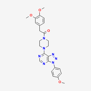 molecular formula C25H27N7O4 B6548567 2-(3,4-dimethoxyphenyl)-1-{4-[3-(4-methoxyphenyl)-3H-[1,2,3]triazolo[4,5-d]pyrimidin-7-yl]piperazin-1-yl}ethan-1-one CAS No. 946364-61-0
