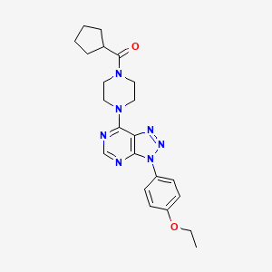 molecular formula C22H27N7O2 B6548572 1-cyclopentanecarbonyl-4-[3-(4-ethoxyphenyl)-3H-[1,2,3]triazolo[4,5-d]pyrimidin-7-yl]piperazine CAS No. 946364-64-3