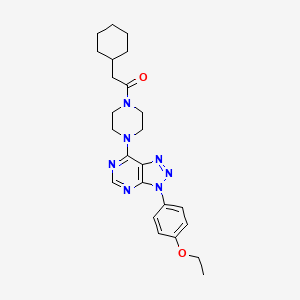 molecular formula C24H31N7O2 B6548585 2-cyclohexyl-1-{4-[3-(4-ethoxyphenyl)-3H-[1,2,3]triazolo[4,5-d]pyrimidin-7-yl]piperazin-1-yl}ethan-1-one CAS No. 946230-56-4