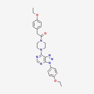 molecular formula C26H29N7O3 B6548589 2-(4-ethoxyphenyl)-1-{4-[3-(4-ethoxyphenyl)-3H-[1,2,3]triazolo[4,5-d]pyrimidin-7-yl]piperazin-1-yl}ethan-1-one CAS No. 946230-66-6