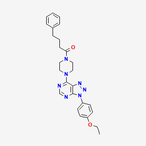 molecular formula C26H29N7O2 B6548603 1-{4-[3-(4-ethoxyphenyl)-3H-[1,2,3]triazolo[4,5-d]pyrimidin-7-yl]piperazin-1-yl}-4-phenylbutan-1-one CAS No. 946364-76-7