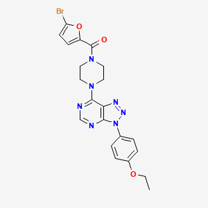 molecular formula C21H20BrN7O3 B6548617 1-(5-bromofuran-2-carbonyl)-4-[3-(4-ethoxyphenyl)-3H-[1,2,3]triazolo[4,5-d]pyrimidin-7-yl]piperazine CAS No. 946285-54-7