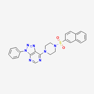 molecular formula C24H21N7O2S B6548624 1-(naphthalene-2-sulfonyl)-4-{3-phenyl-3H-[1,2,3]triazolo[4,5-d]pyrimidin-7-yl}piperazine CAS No. 946315-05-5