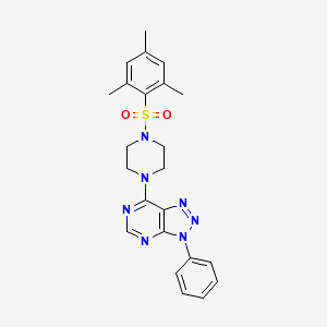 molecular formula C23H25N7O2S B6548625 1-{3-phenyl-3H-[1,2,3]triazolo[4,5-d]pyrimidin-7-yl}-4-(2,4,6-trimethylbenzenesulfonyl)piperazine CAS No. 946285-66-1