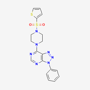molecular formula C18H17N7O2S2 B6548631 1-{3-phenyl-3H-[1,2,3]triazolo[4,5-d]pyrimidin-7-yl}-4-(thiophene-2-sulfonyl)piperazine CAS No. 946364-99-4