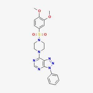 molecular formula C22H23N7O4S B6548642 1-(3,4-dimethoxybenzenesulfonyl)-4-{3-phenyl-3H-[1,2,3]triazolo[4,5-d]pyrimidin-7-yl}piperazine CAS No. 946285-69-4