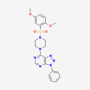 molecular formula C22H23N7O4S B6548643 1-(2,5-dimethoxybenzenesulfonyl)-4-{3-phenyl-3H-[1,2,3]triazolo[4,5-d]pyrimidin-7-yl}piperazine CAS No. 946365-03-3